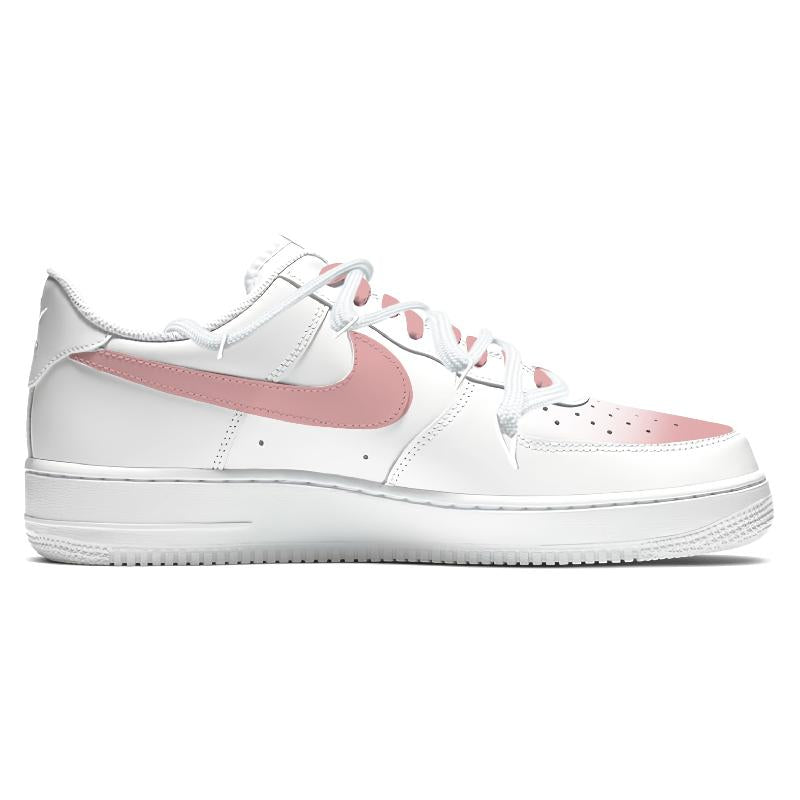 [Custom Pink rose]  Air Force 1 Skateboard Shoes Unisex Low-Top Pink