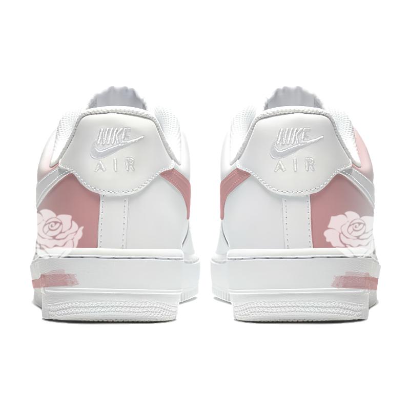 [Custom Pink rose]  Air Force 1 Skateboard Shoes Unisex Low-Top Pink