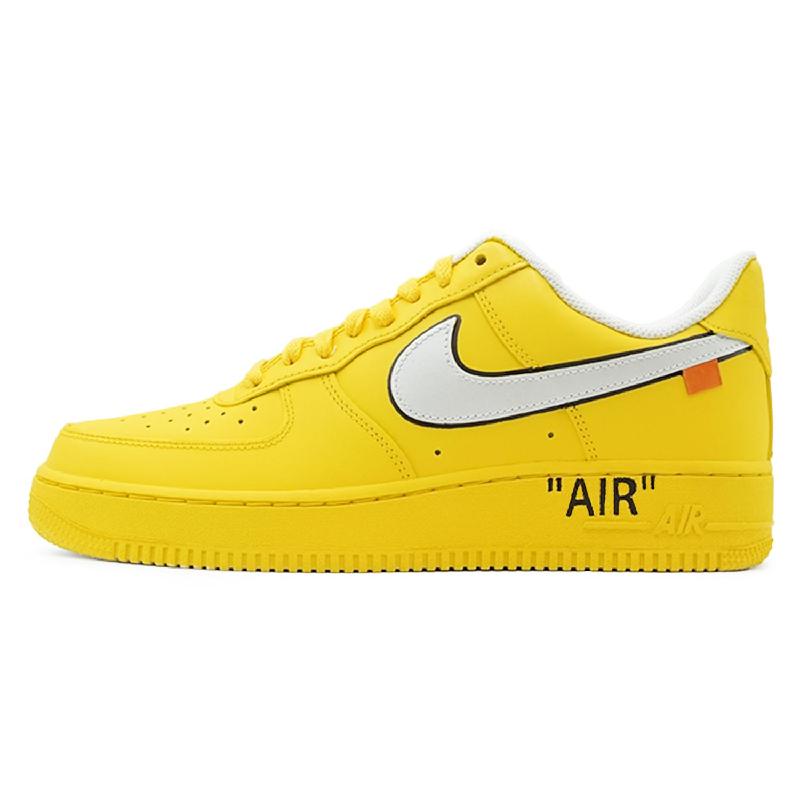 [Custom Male and female pure fragrance citron]  Air Force 1 Skateboard Shoes Unisex Low-Top Yellow/Gray