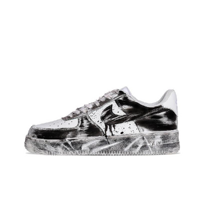 [Custom Ink application]  Air Force 1 Skateboard Shoes Unisex Low-Top Black/White