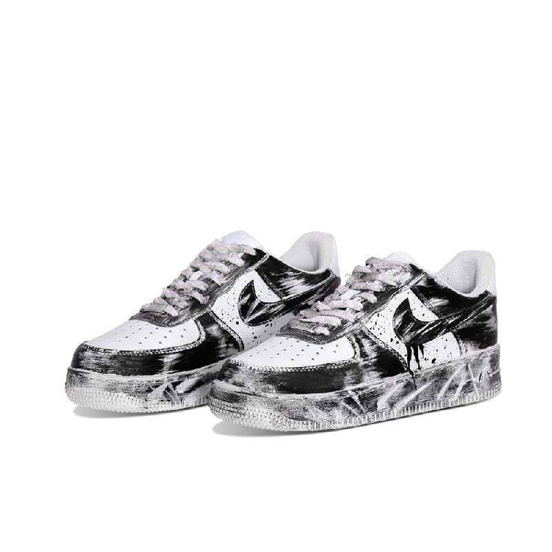 [Custom Ink application]  Air Force 1 Skateboard Shoes Unisex Low-Top Black/White