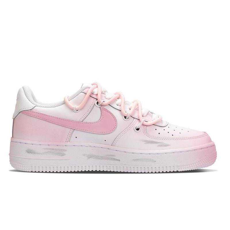 [Custom Pink Lover]  Air Force 1 Skateboard Shoes White/Pink