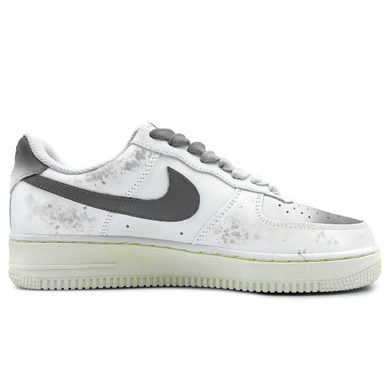 [Custom Zhaozhao's wish came true]  Air Force 1 Wear-Resistant Slip-Resistant Low-Top Skateboard Shoes Unisex Gray White
