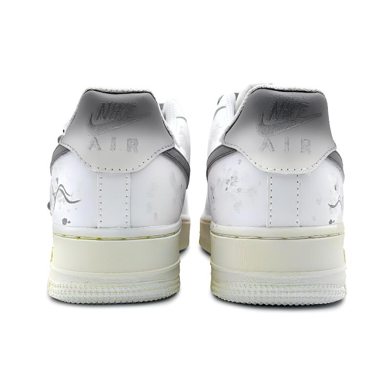 [Custom Zhaozhao's wish came true]  Air Force 1 Wear-Resistant Slip-Resistant Low-Top Skateboard Shoes Unisex Gray White