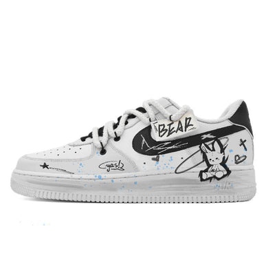 [Custom Little Bear Warning]  Air Force 1 Skateboarding Shoes Men