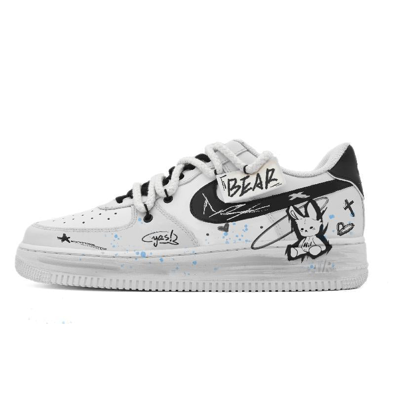 [Custom Little Bear Warning]  Air Force 1 Skateboarding Shoes Men