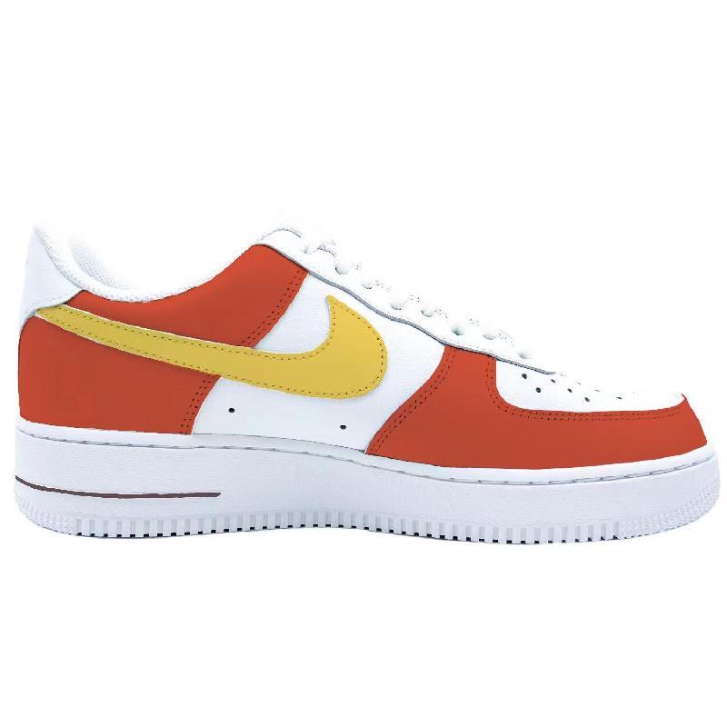 [Custom Naruto, male]  Air Force 1 Skateboarding Shoes Men Low-top White/yellow/orange
