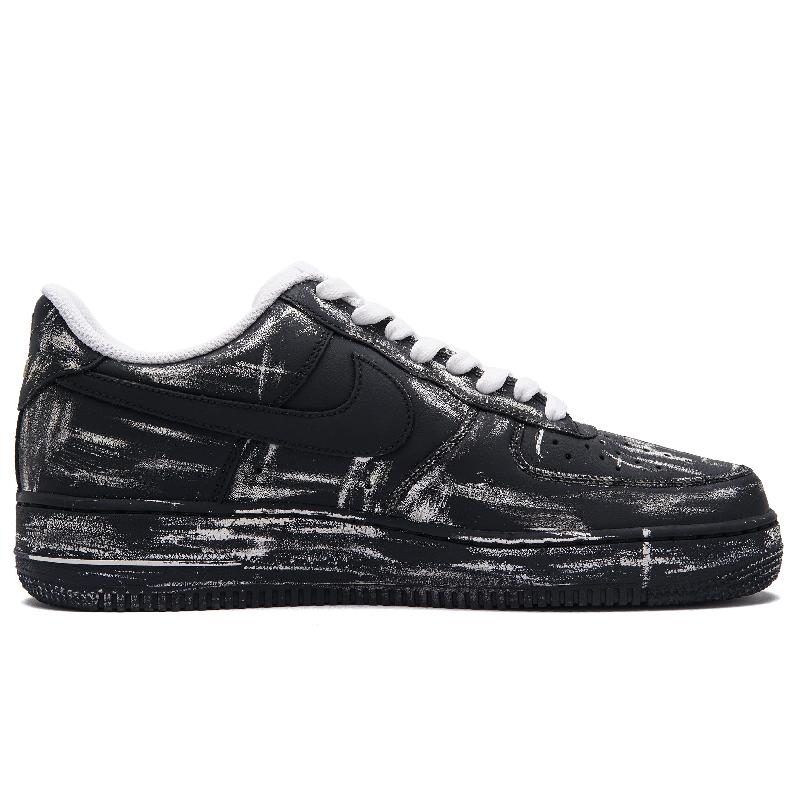 [Custom Polar night]  Air Force 1 Skateboard Shoes Unisex Low-Top Black/White