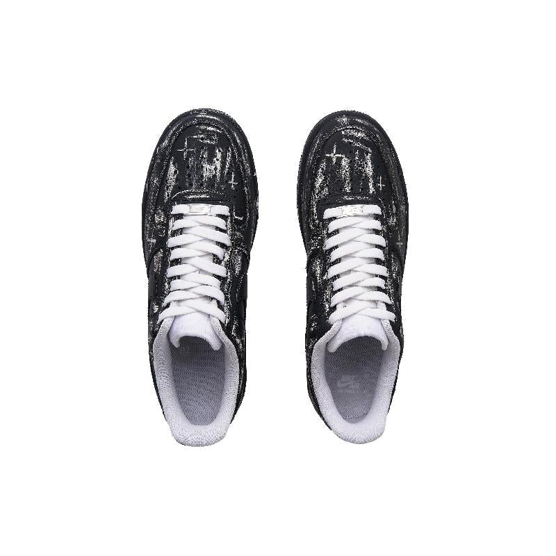 [Custom Polar night]  Air Force 1 Skateboard Shoes Unisex Low-Top Black/White