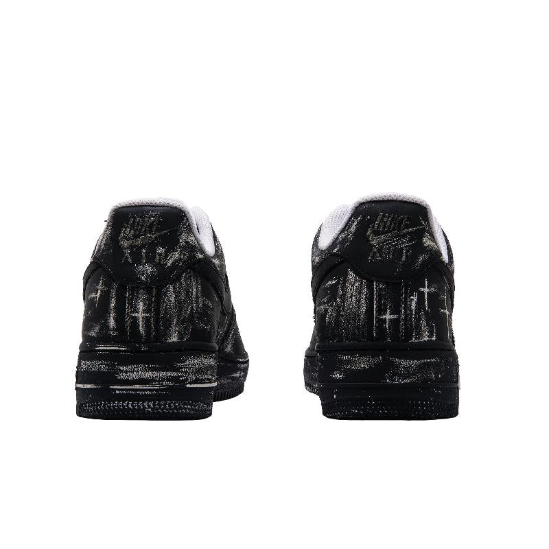 [Custom Polar night]  Air Force 1 Skateboard Shoes Unisex Low-Top Black/White