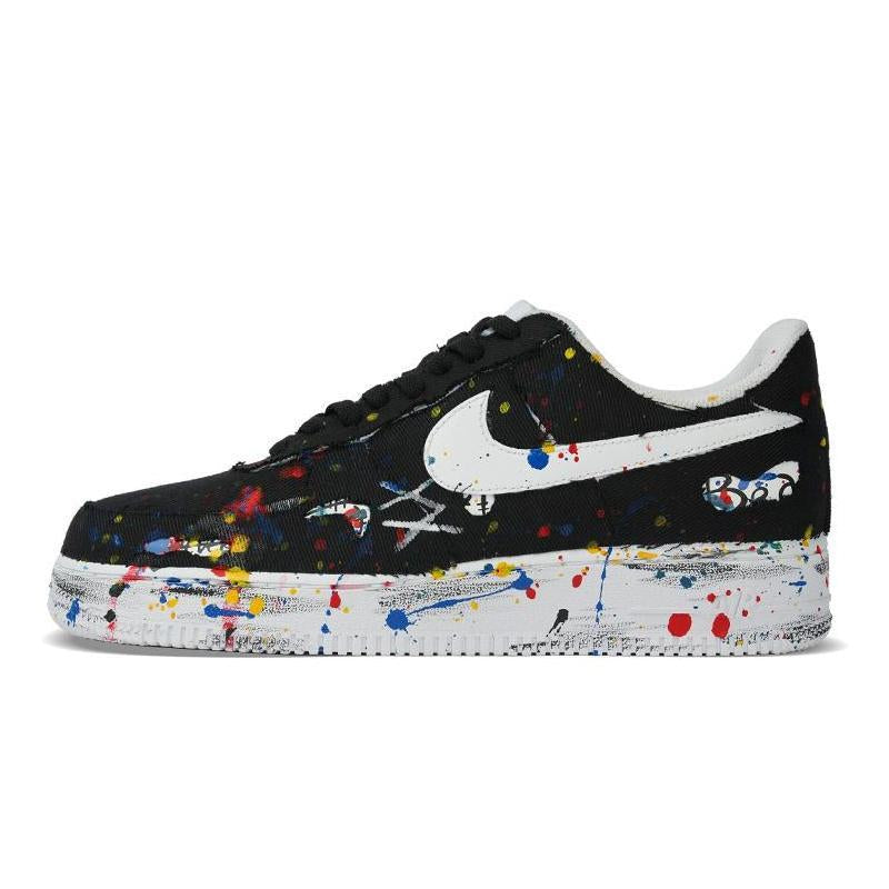[Custom Low-top mischievous bears for both men and women]  Air Force 1 Skateboard Shoes Unisex Low-Top White