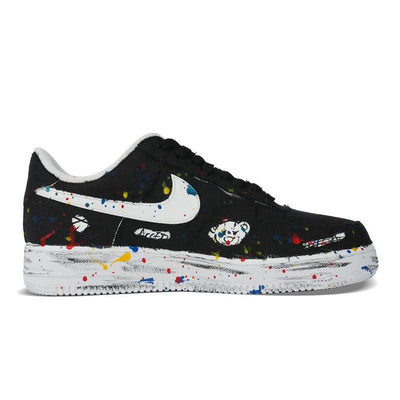 [Custom Low-top mischievous bears for both men and women]  Air Force 1 Skateboard Shoes Unisex Low-Top White