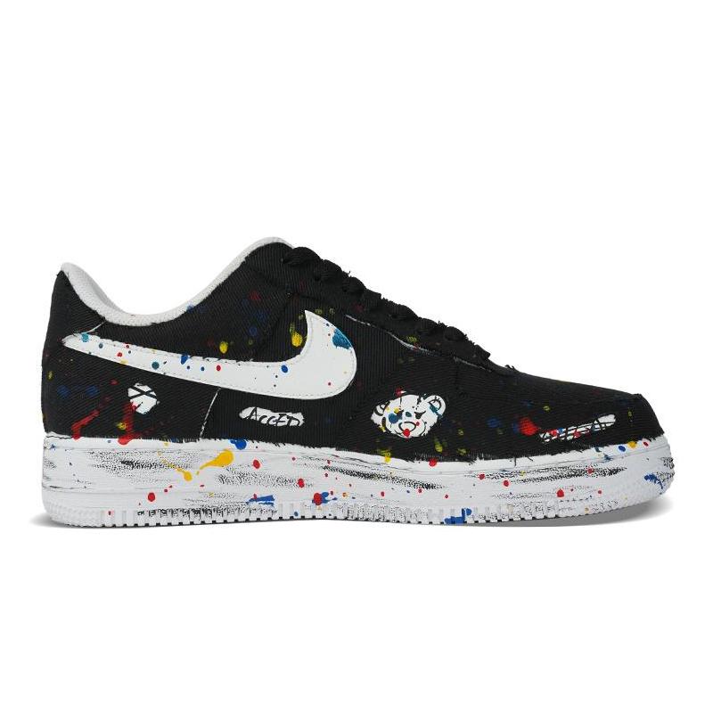 [Custom Low-top mischievous bears for both men and women]  Air Force 1 Skateboard Shoes Unisex Low-Top White