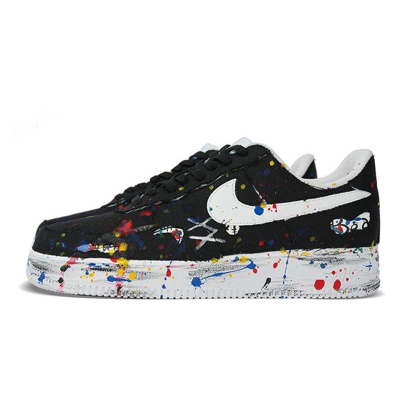 [Custom Low-top mischievous bears for both men and women]  Air Force 1 Skateboard Shoes Unisex Low-Top White