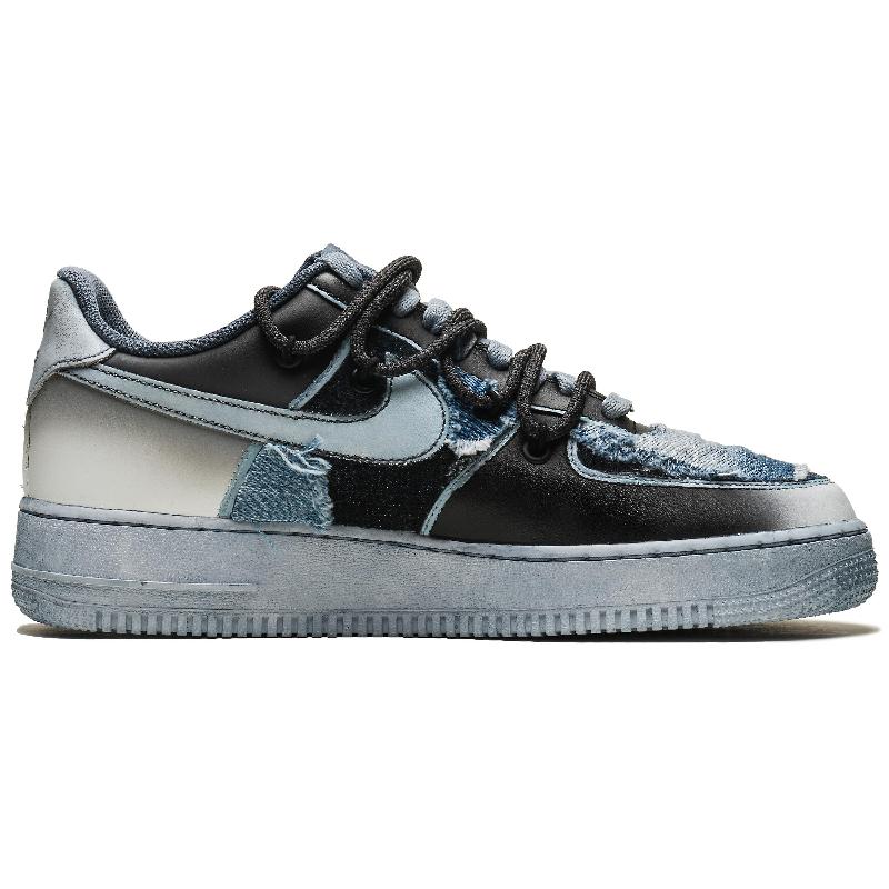 [Custom Ink marks leap]  Air Force 1 Skateboarding Shoes Men Low-top Black