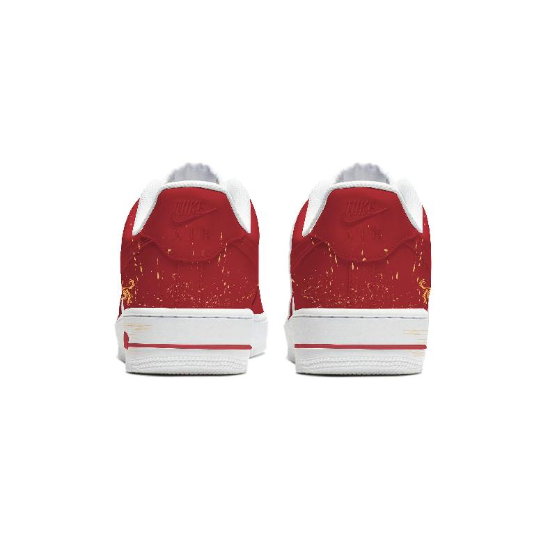 [Custom Male magpie]  Air Force 1 Skateboard Shoes Men Low-Top Red