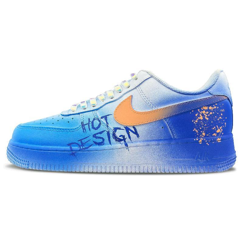 [Custom Men's Galaxy Stroll]  Air Force 1 Skateboarding Shoes Men Low-top Blue