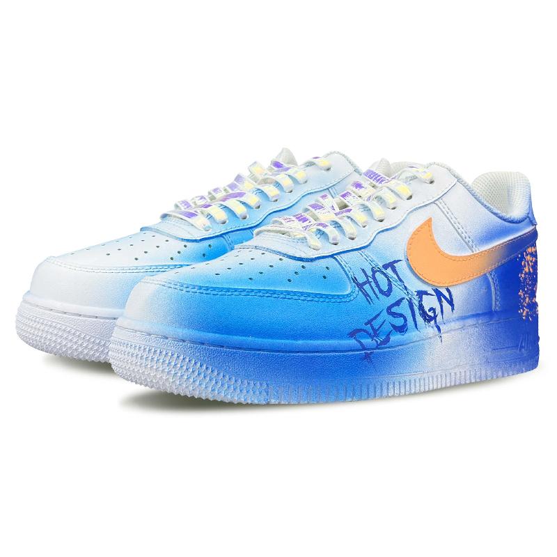 [Custom Men's Galaxy Stroll]  Air Force 1 Skateboarding Shoes Men Low-top Blue