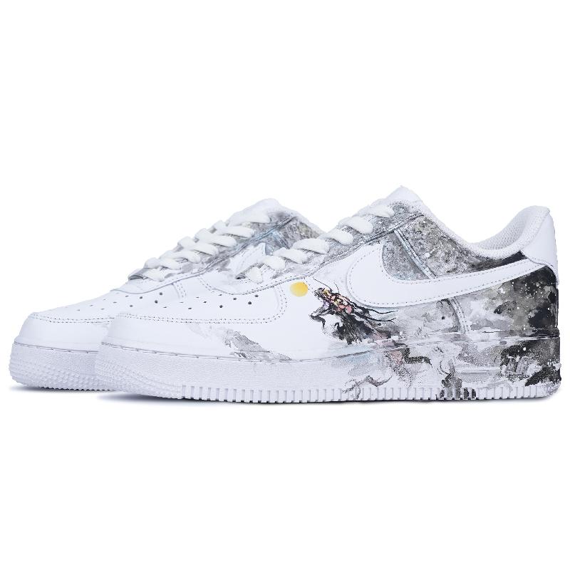 [Custom The male style is like a dragon raising its head and soaring with joy]  Air Force 1 Skateboarding Shoes Men Low-top Black/White/Red