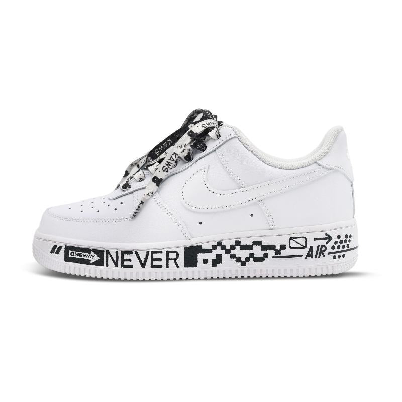[Custom Men's metaverse black and white]  Air Force 1 Skateboarding Shoes Men