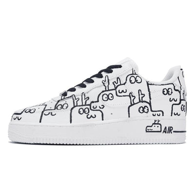 [Custom Men's Qile Longlong]  Air Force 1 Skateboarding Shoes Men Low-top Black