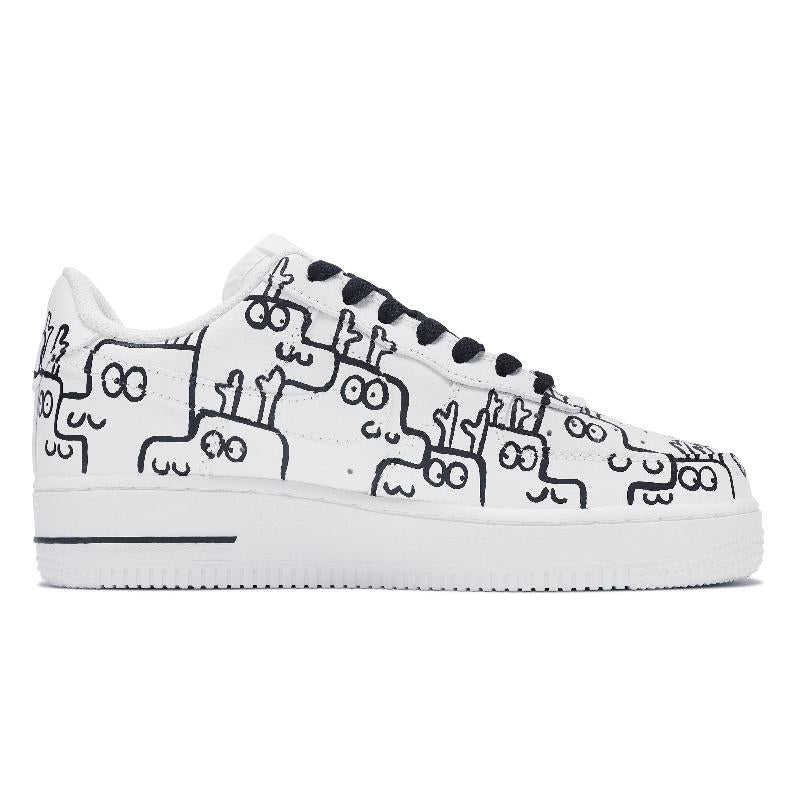 [Custom Men's Qile Longlong]  Air Force 1 Skateboarding Shoes Men Low-top Black