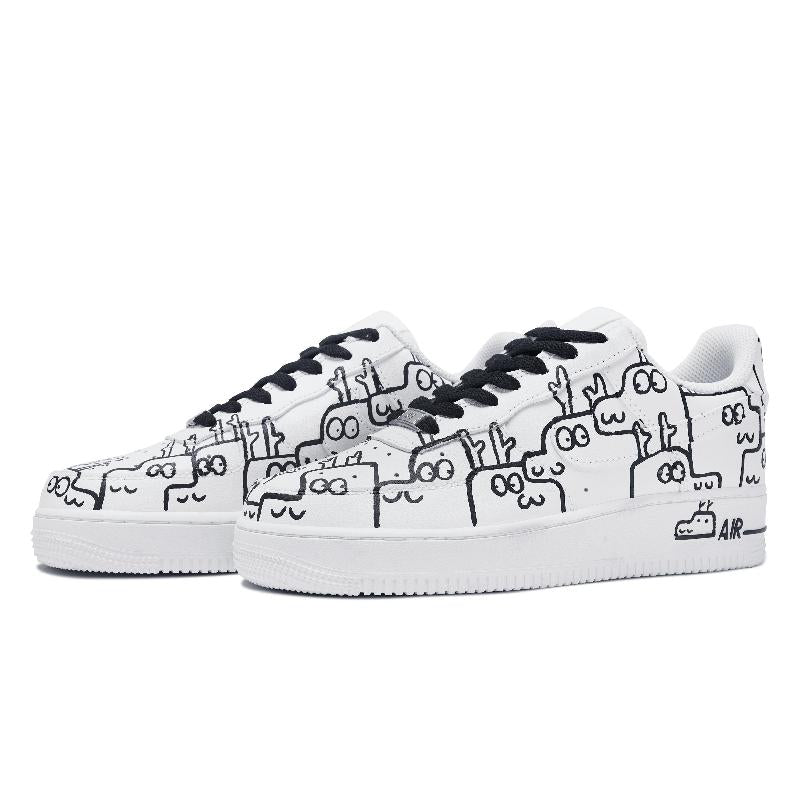 [Custom Men's Qile Longlong]  Air Force 1 Skateboarding Shoes Men Low-top Black