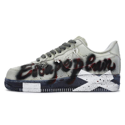 [Custom Diary of a Man's Escape]  Air Force 1 Skateboarding Shoes Men Low-top Grey/black