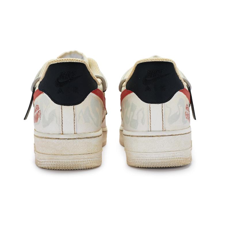 [Custom Men's perception beige and red]  Air Force 1 Skateboarding Shoes Men