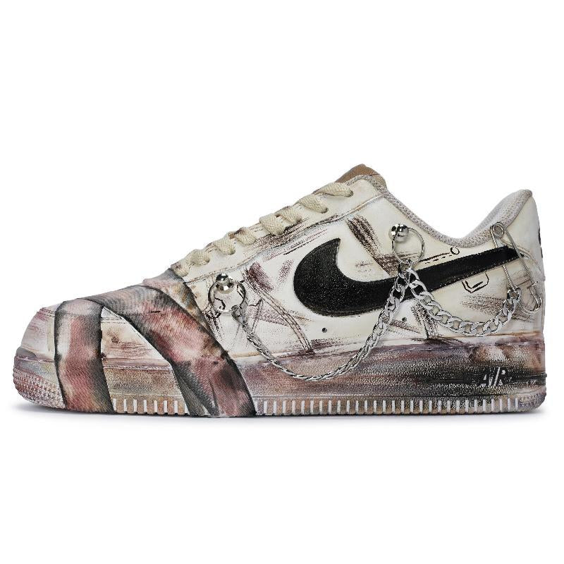 [Custom Male battle damage medical officer]  Air Force 1 Skateboarding Shoes Men Low-top Powder