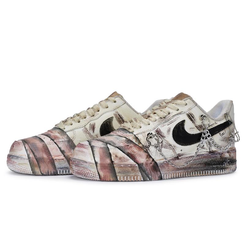 [Custom Male battle damage medical officer]  Air Force 1 Skateboarding Shoes Men Low-top Powder