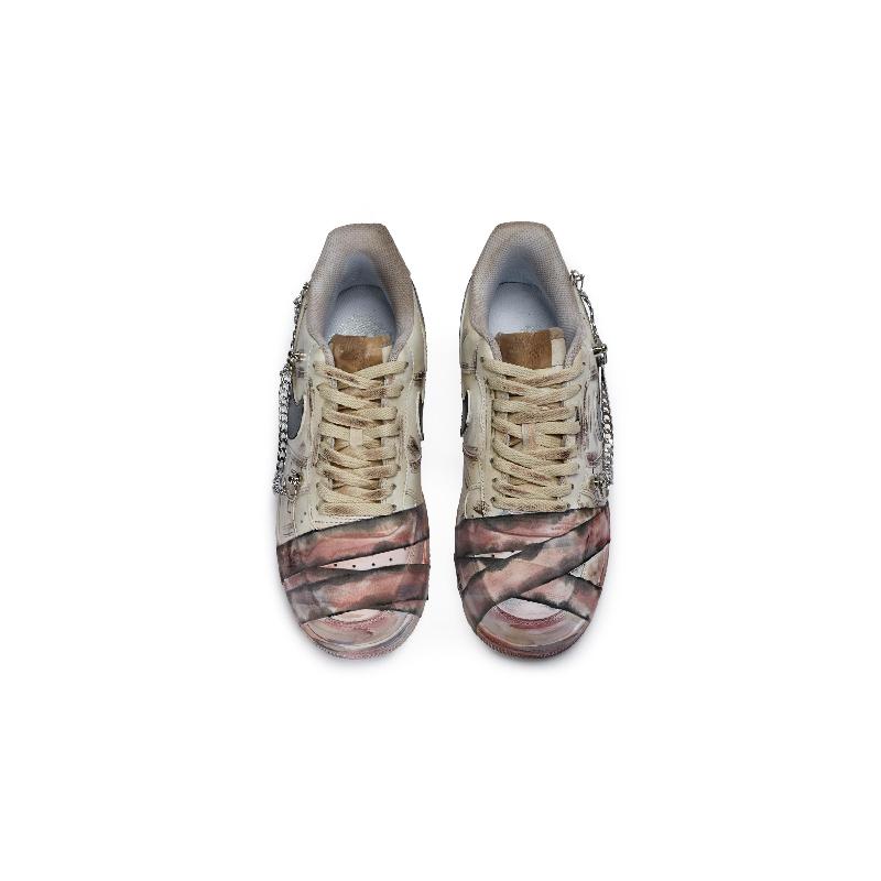 [Custom Male battle damage medical officer]  Air Force 1 Skateboarding Shoes Men Low-top Powder