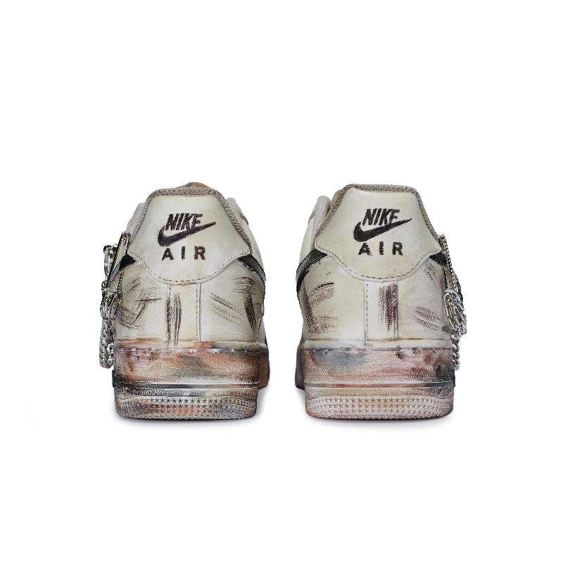 [Custom Male battle damage medical officer]  Air Force 1 Skateboarding Shoes Men Low-top Powder