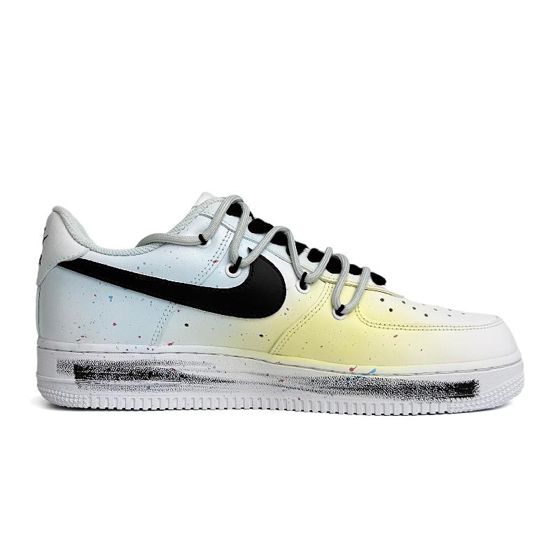 [Custom Daisy Appointment Men's black and White style]  Air Force 1 Skateboarding Shoes Men