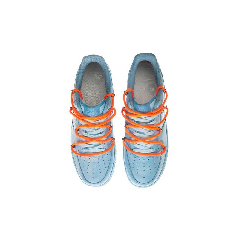 [Custom AF1 Men's OW Blue Art Gallery]  Air Force 1 Skateboarding Shoes Men