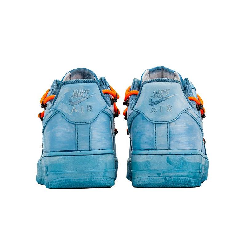[Custom AF1 Men's OW Blue Art Gallery]  Air Force 1 Skateboarding Shoes Men