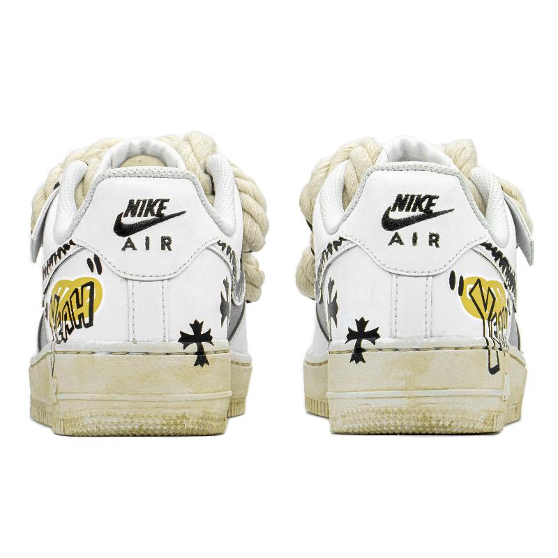 [Custom AF Smiling Face Graffiti ]  Air Force 1 Skateboarding Shoes Men