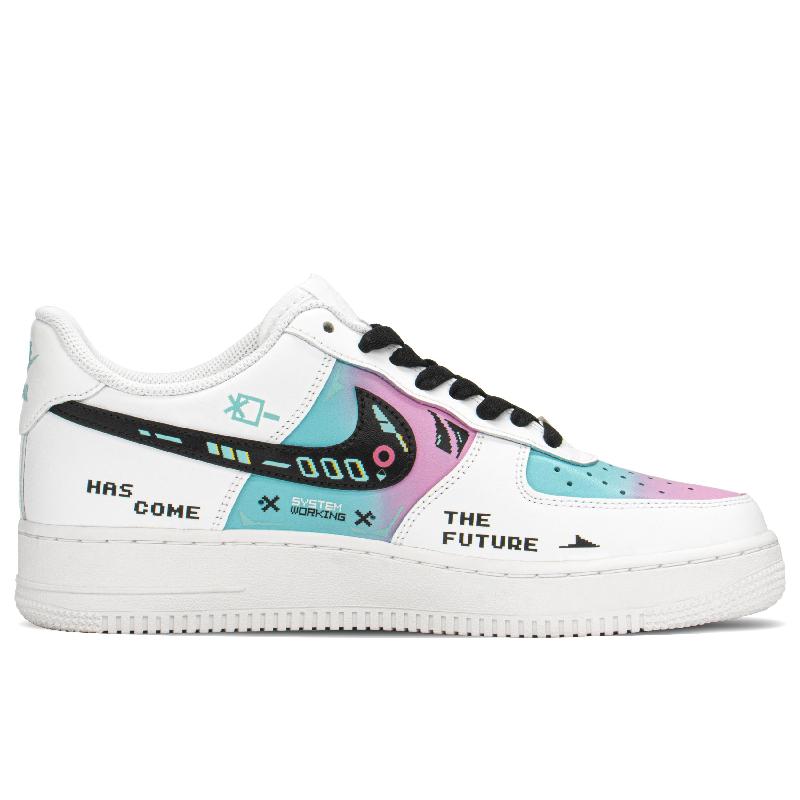 [Custom AF Cyber marshmallow]  Air Force 1 Skateboarding Shoes Men