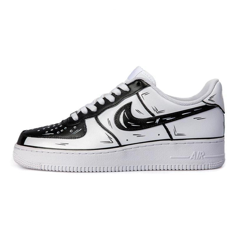 [Custom AF1 Yin-Yang 2D Black and White]  Air Force 1 Skateboarding Shoes Men