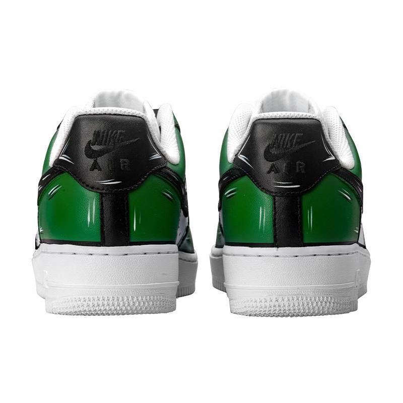 [Custom Celtic 2D green and white]  Air Force 1 Skateboarding Shoes Men Low-top Green/White