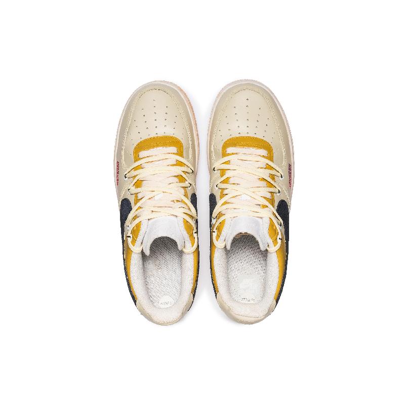[Custom Yuedong Orange Color]  Air Force 1 Skateboarding Shoes Unisex Low-top Beige/yellow/red