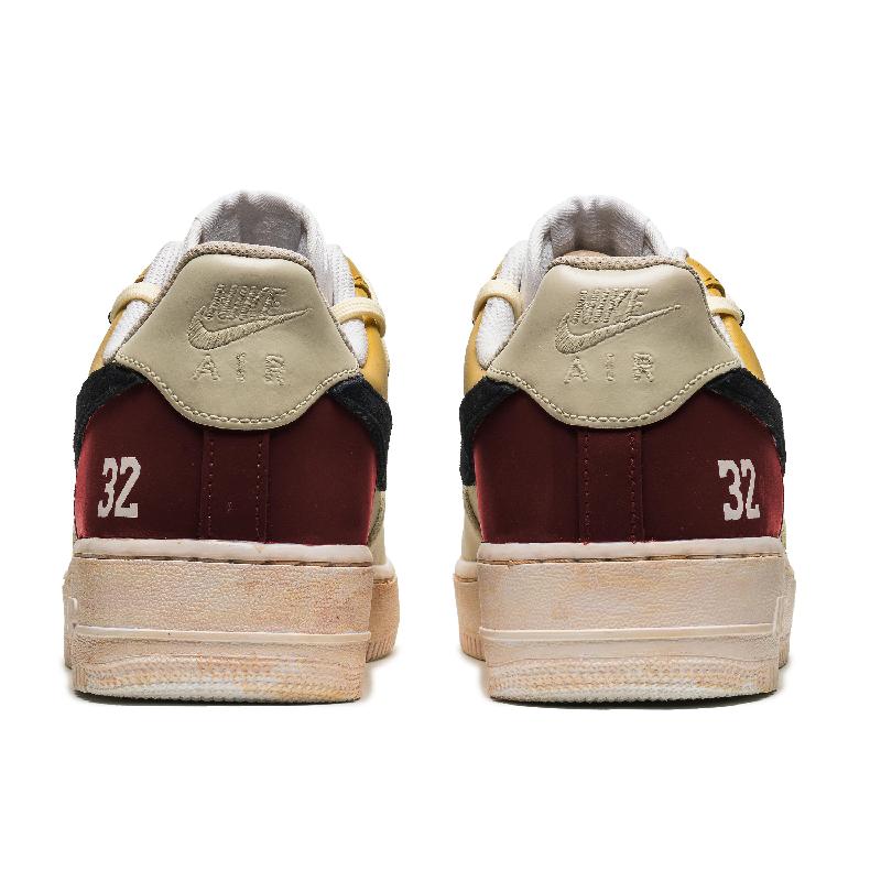 [Custom Yuedong Orange Color]  Air Force 1 Skateboarding Shoes Unisex Low-top Beige/yellow/red