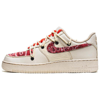[Custom Cinnabar is hot.]  Air Force 1 Skateboarding Shoes Unisex Low-top Beige/Red