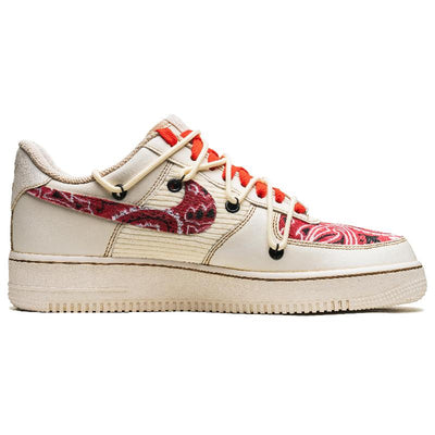[Custom Cinnabar is hot.]  Air Force 1 Skateboarding Shoes Unisex Low-top Beige/Red