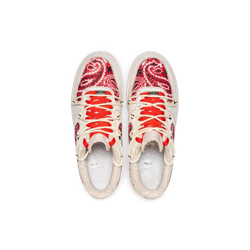 [Custom Cinnabar is hot.]  Air Force 1 Skateboarding Shoes Unisex Low-top Beige/Red