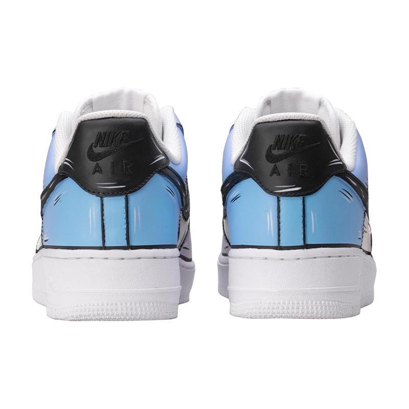 [Custom Cotton candy 2D blue and white powder]  Air Force 1 Skateboarding Shoes Men