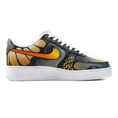 [Custom Male butterfly transformation Liang Shanbo]  Air Force 1 Skateboarding Shoes Men Low-top Black/yellow