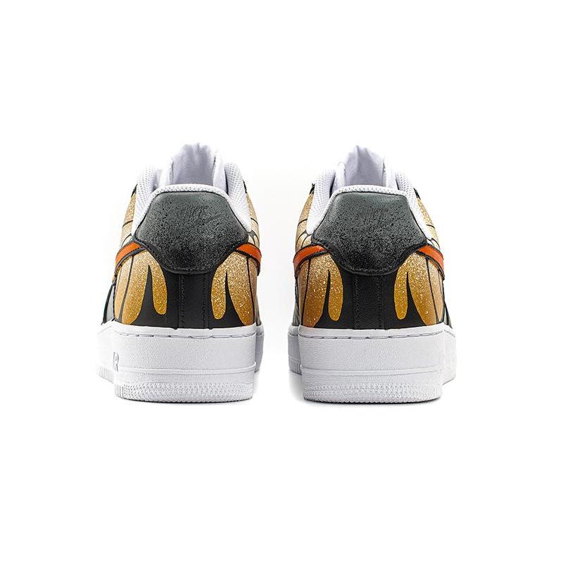 [Custom Male butterfly transformation Liang Shanbo]  Air Force 1 Skateboarding Shoes Men Low-top Black/yellow
