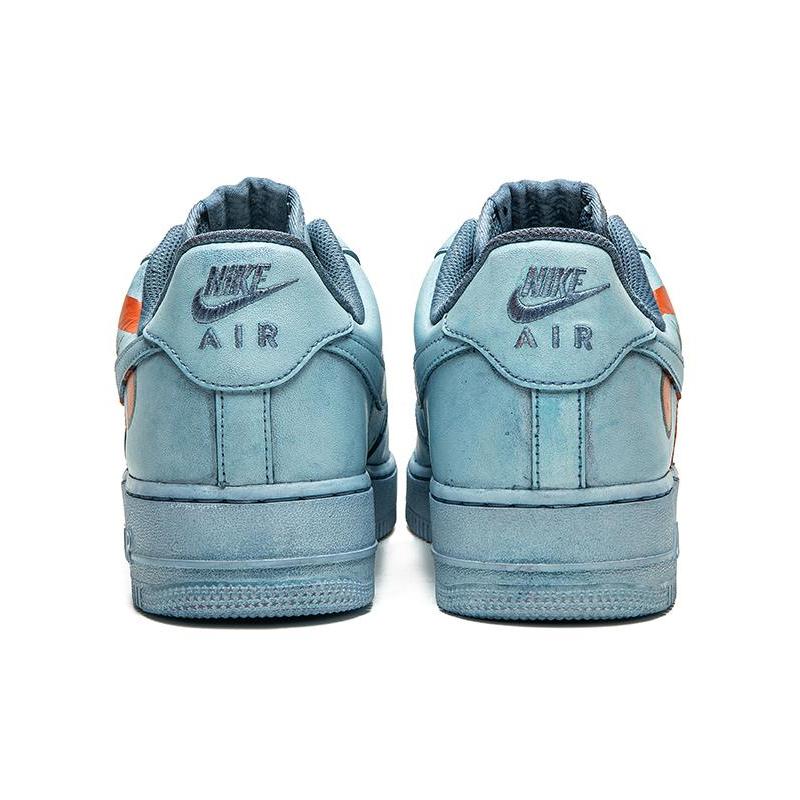 [Custom Men's abstract painting in light blue]  Air Force 1 Skateboarding Shoes Men Low-top Light Blue
