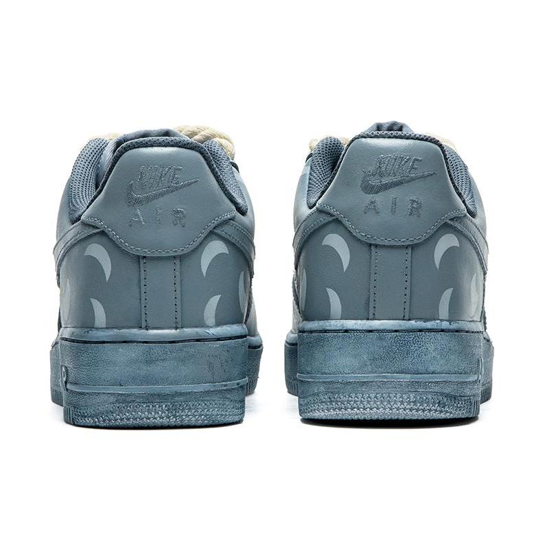 [Custom Male moon style]  Air Force 1 Skateboard Shoes Men Low-Top Light Blue